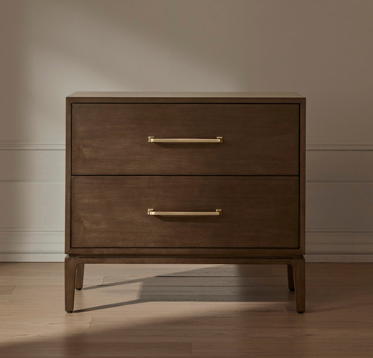 Nightstands - Espresso - Brass - 2-Drawer